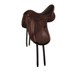 Sella da dressage Mantegna con lunghi appoggi Acavallo Marrone scuro Sella da dressage Mantegna con lunghi appoggi Acavallo Marrone scuro