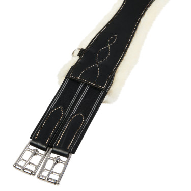 Cinghia da ostacolo in cuoio con montone sintetico Alizee Equestro Nero