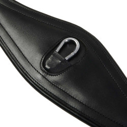 Cinghia per ostacoli in cuoio con bande elastiche Amelie Equestro Nero