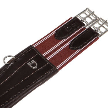 Cinghia per ostacoli in cuoio con bande elastiche Amelie Equestro Marrone scuro Cinghia per ostacoli in cuoio con bande elastiche Amelie Equestro Marrone scuro