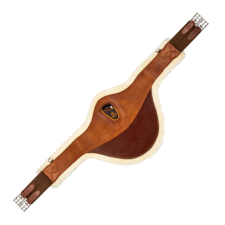 Sottopancia con bavetta per ostacoli in cuoio e lana sintetica rimovibile Acavallo Sottopancia con bavetta per ostacoli in cuoio e lana sintetica rimovibile Acavallo