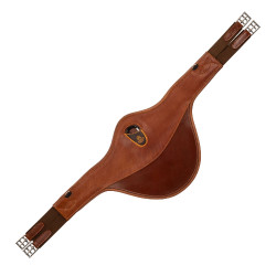 Pancia con elastico da salto in cuoio e gel Acavallo Cognac Marrone