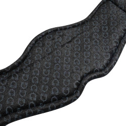 Cinghia da addestramento in cuoio con logo inciso Equestro Nero