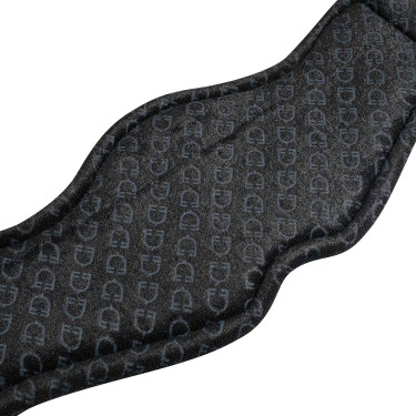 Cinghia da addestramento in cuoio con logo inciso Equestro Nero