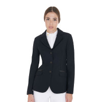 Giacca da concorso da donna in tessuto tecnico elasticizzato Equestro Nero Giacca da concorso da donna in tessuto tecnico elasticizzato Equestro Nero