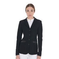 Giacca da concorso traforata da donna 4 bottoni Equestro Nero Giacca da concorso traforata da donna 4 bottoni Equestro Nero