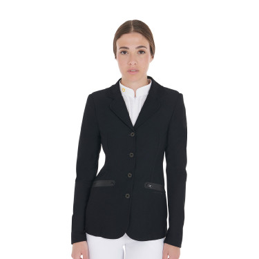 Giacca da concorso traforata da donna 4 bottoni Equestro Nero