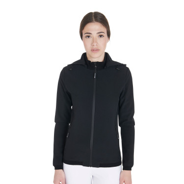 Giacca softshell aderente con interno in pile da donna Gardena Equestro Nero