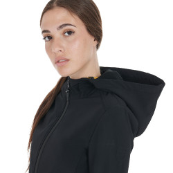 Giacca softshell aderente da donna con tasche nascoste Equestro Nero