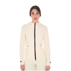 Giacca softshell aderente con cerniera antivento da donna Equestro Bianco antico Beige
