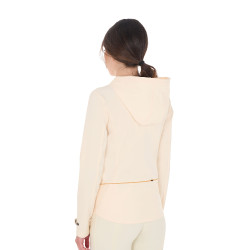 Giacca softshell aderente con cerniera antivento da donna Equestro Bianco antico Beige