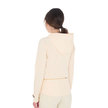 Giacca softshell aderente con cerniera antivento da donna Equestro Bianco antico Beige