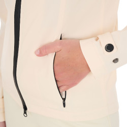 Giacca softshell aderente con cerniera antivento da donna Equestro Bianco antico Beige