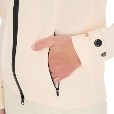 Giacca softshell aderente con cerniera antivento da donna Equestro Bianco antico Beige