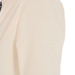 Giacca softshell aderente con cerniera antivento da donna Equestro Bianco antico Beige