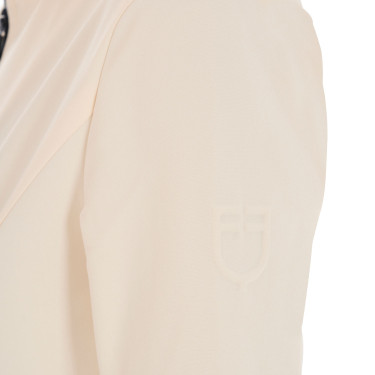 Giacca softshell aderente con cerniera antivento da donna Equestro Bianco antico Beige