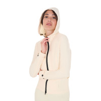 Giacca softshell aderente con cerniera antivento da donna Equestro Bianco antico Beige