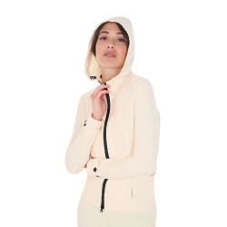 Giacca softshell aderente con cerniera antivento da donna Equestro Bianco antico Beige