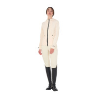 Giacca softshell aderente con cerniera antivento da donna Equestro Bianco antico Beige