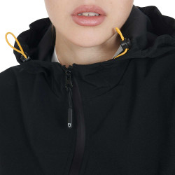 Giacca softshell aderente con cerniera antivento da donna Equestro Nero
