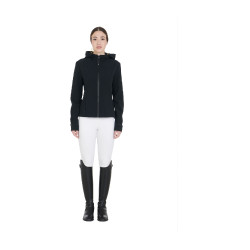 Giacca softshell aderente con cerniera antivento da donna Equestro Nero