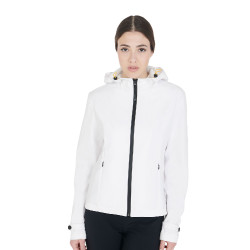 Giacca softshell aderente con cerniera antivento da donna Equestro Bianco