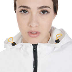 Giacca softshell aderente con cerniera antivento da donna Equestro Bianco