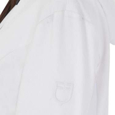 Giacca softshell aderente con cerniera antivento da donna Equestro Bianco