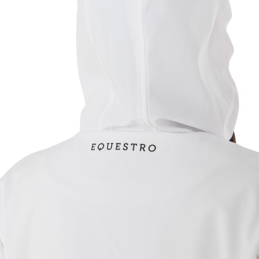 Giacca softshell aderente con cerniera antivento da donna Equestro Bianco