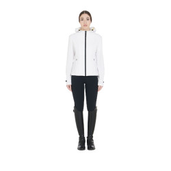 Giacca softshell aderente con cerniera antivento da donna Equestro Bianco