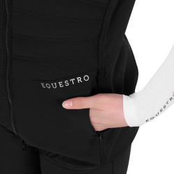 Gilet senza maniche da bambina aderente in tessuto tecnico Equestro Nero Gilet senza maniche da bambina aderente in tessuto tecnico Equestro Nero