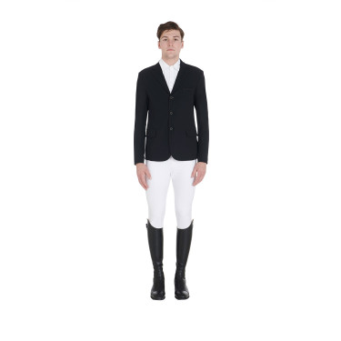 Giacca da concorso traforata da uomo in tessuto tecnico Equestro Giacca da concorso traforata da uomo in tessuto tecnico Equestro