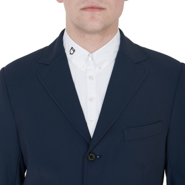 Giacca da concorso traforata da uomo in tessuto tecnico Equestro Marina Blu marino Giacca da concorso traforata da uomo in tessuto tecnico Equestro Marina Blu marino