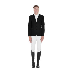 Giacca da concorso traforata uomo 3 bottoni Equestro Nero Giacca da concorso traforata uomo 3 bottoni Equestro Nero