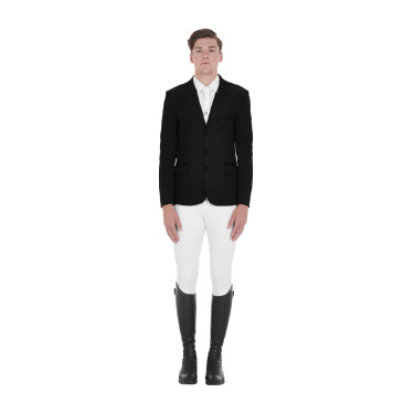 Giacca da concorso traforata uomo 3 bottoni Equestro Nero Giacca da concorso traforata uomo 3 bottoni Equestro Nero