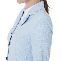 Giacca da concorso traforata da donna 4 bottoni Equestro Azzurro cielo Blu