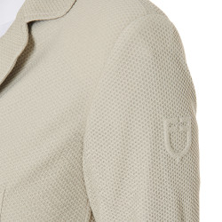 Giacca da concorso traforata da donna 4 bottoni Equestro Tan Oxford Rosa