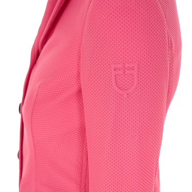 Giacca da concorso traforata da donna 4 bottoni Equestro Caprifoglio Rosa