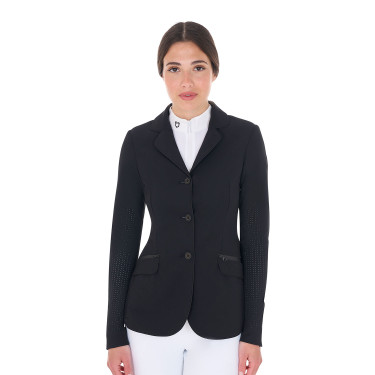 Damen-Wettkampfjacke perforiert 3 Knöpfe Equestro Nero Damen-Wettkampfjacke perforiert 3 Knöpfe Equestro Nero