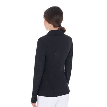 Damen-Wettkampfjacke perforiert 3 Knöpfe Equestro Nero Damen-Wettkampfjacke perforiert 3 Knöpfe Equestro Nero