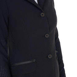 Damen-Wettkampfjacke perforiert 3 Knöpfe Equestro Nero Damen-Wettkampfjacke perforiert 3 Knöpfe Equestro Nero