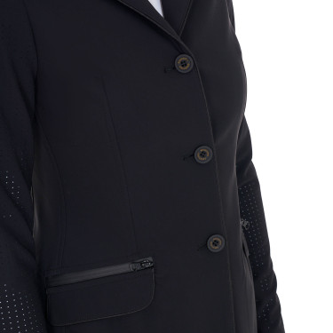Damen-Wettkampfjacke perforiert 3 Knöpfe Equestro Nero Damen-Wettkampfjacke perforiert 3 Knöpfe Equestro Nero