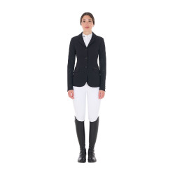 Damen-Wettkampfjacke perforiert 3 Knöpfe Equestro Nero Damen-Wettkampfjacke perforiert 3 Knöpfe Equestro Nero