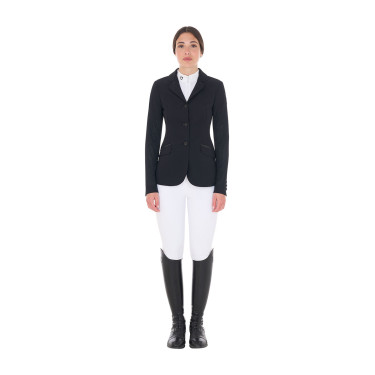 Damen-Wettkampfjacke perforiert 3 Knöpfe Equestro Nero Damen-Wettkampfjacke perforiert 3 Knöpfe Equestro Nero