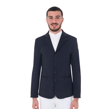 Giacca da concorso da uomo con logo ricamato a contrasto Equestro Blazer marine Blu marino