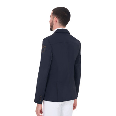 Giacca da concorso da uomo con logo ricamato a contrasto Equestro Blazer marine Blu marino