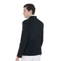 Giacca da concorso da uomo con logo ricamato a contrasto Equestro Nero Giacca da concorso da uomo con logo ricamato a contrasto Equestro Nero