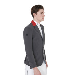 Giacca da concorso uomo 3 bottoni Elegance Equestro Grigio / bordeaux