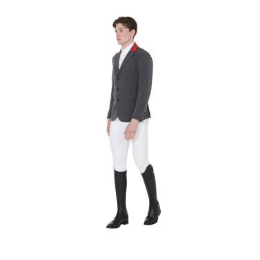 Giacca da concorso uomo 3 bottoni Elegance Equestro Grigio / bordeaux