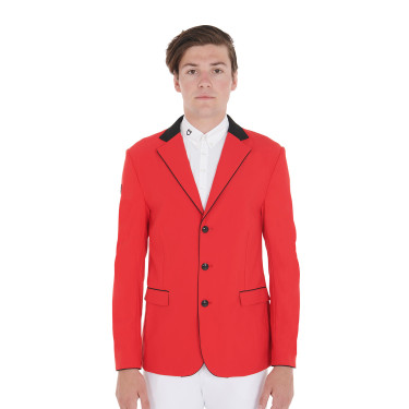 Giacca da concorso uomo 3 bottoni Elegance Equestro Rosso / nero